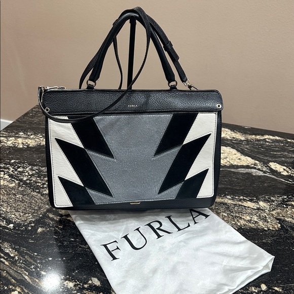 EUC Furla 🖤🩶🤍Leather & Pony Hair - Picture 4 of 16
